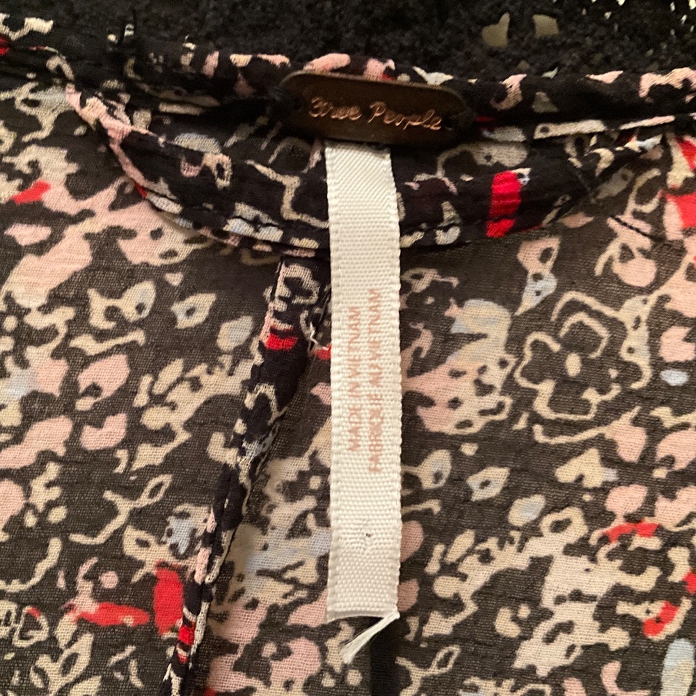 Free People Crop Floral Kimono Size L - Picture 2 of 2